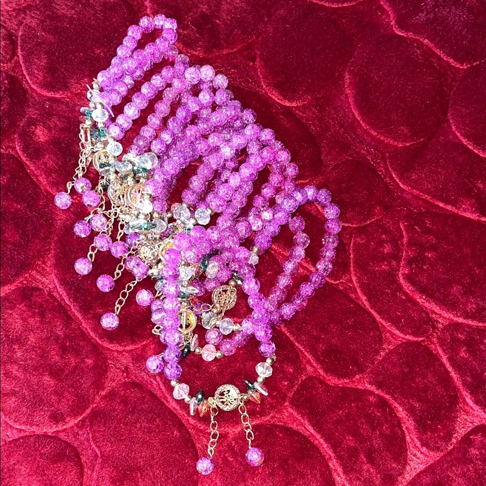 Vibrant Purple Beaded Bracelet #9